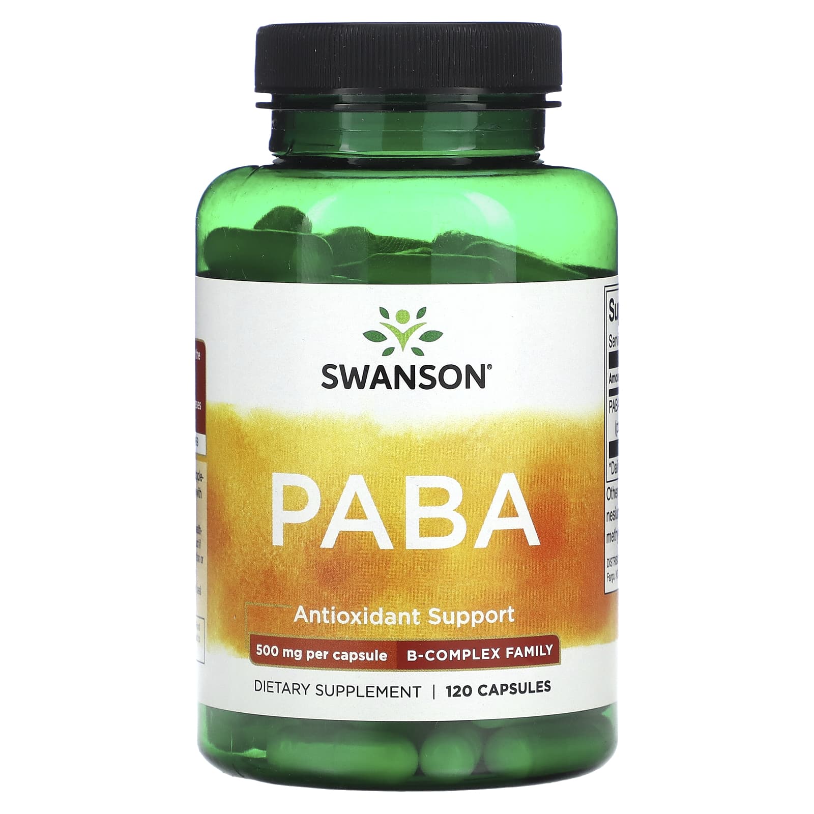 Swanson-PABA-500 mg-120 Capsules