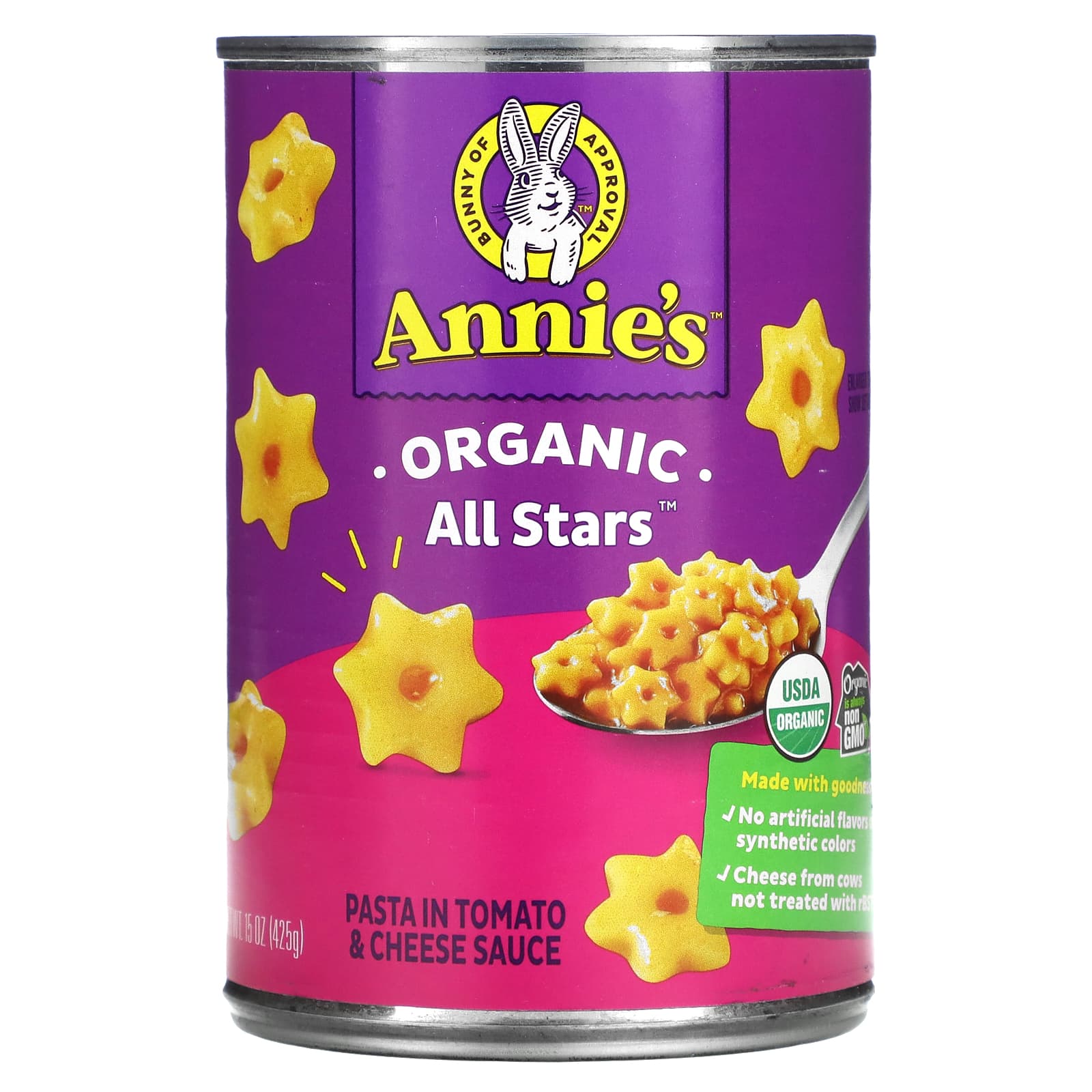 Annie's Homegrown-Organic All Stars-Pasta in Tomato & Cheese Sauce-15 oz (425 g)