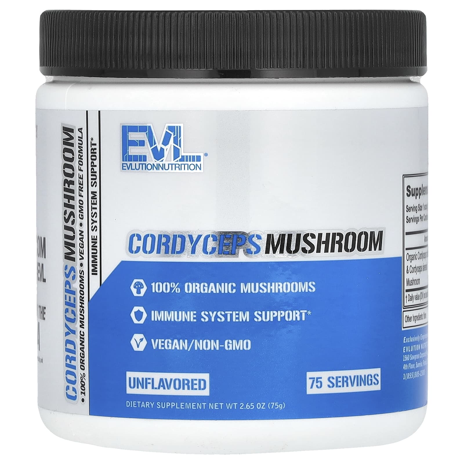 EVLution Nutrition-Cordyceps Mushroom-Unflavored-2.65 oz (75 g)