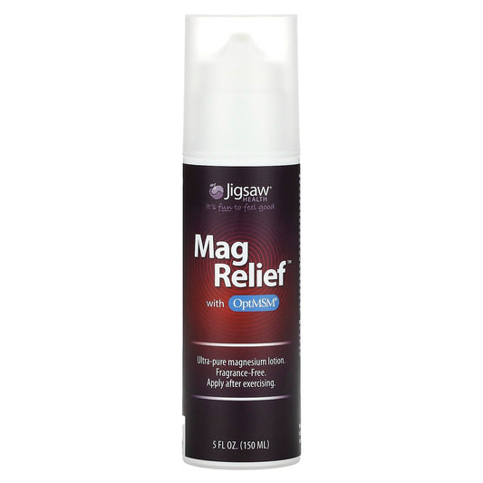 Jigsaw Health-Mag Relief with OptiMSM-Fragrance-Free-5 fl oz (150 ml)