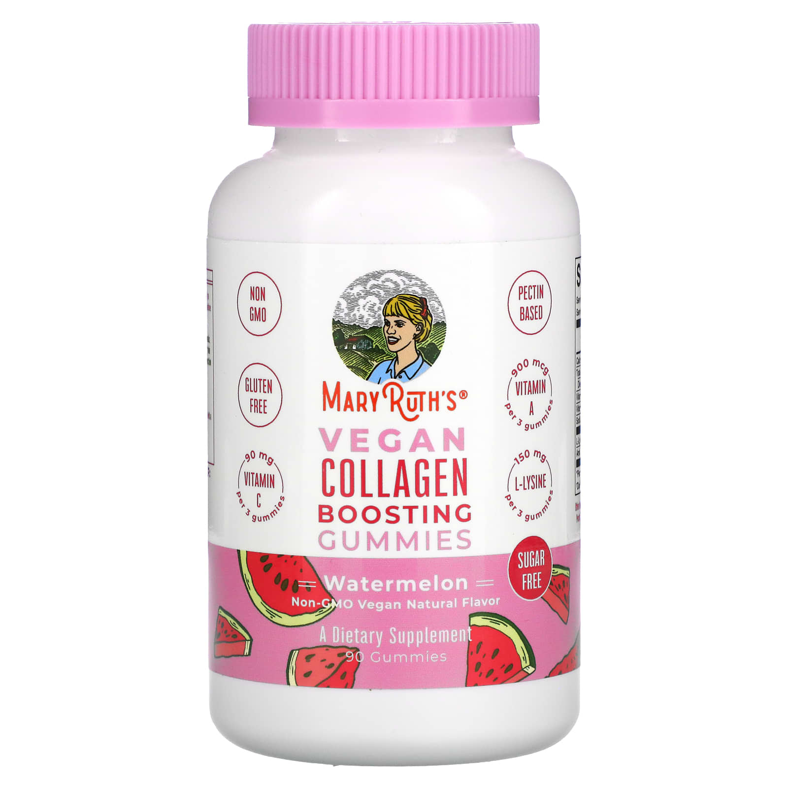 MaryRuth's-Vegan Collagen Boosting Gummies-Watermelon-90 Gummies