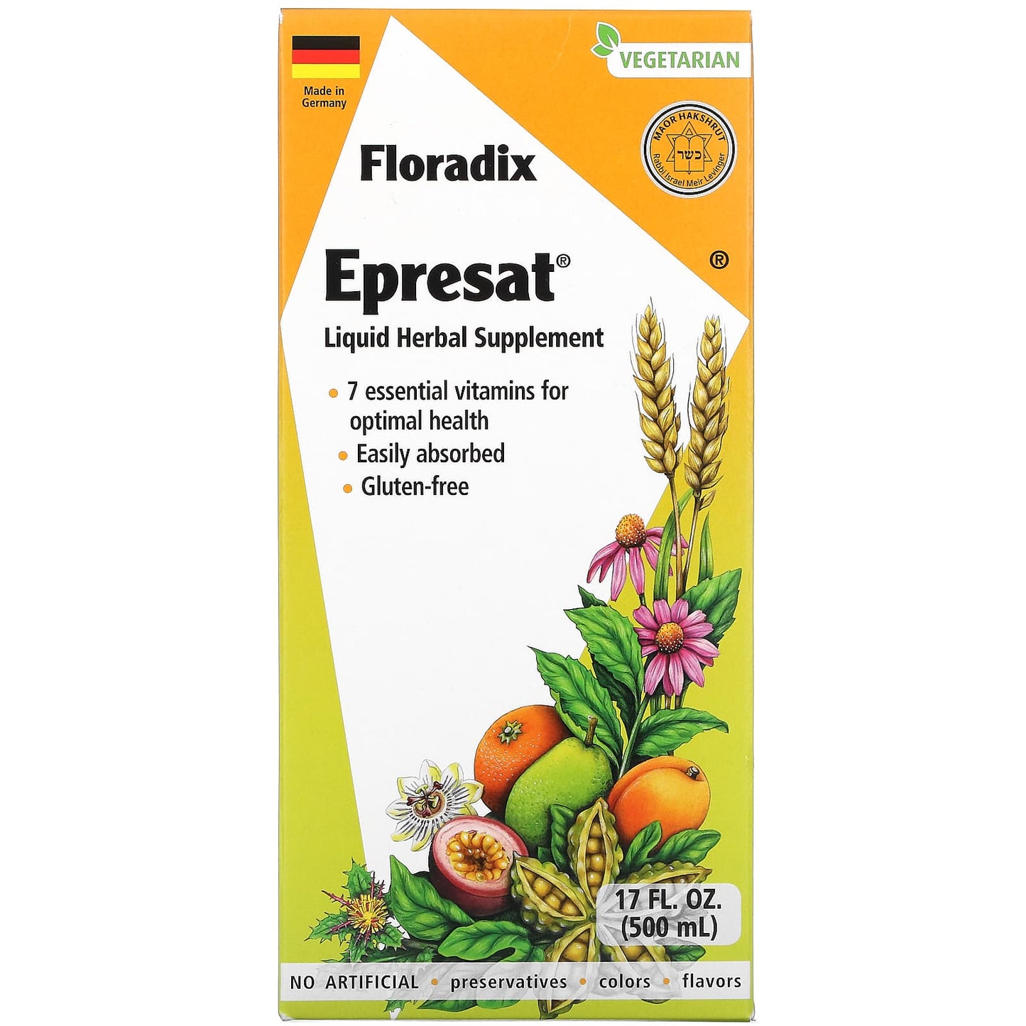 Gaia Herbs-Floradix-Epresat-Liquid Herbal Supplement-17 fl oz (500 ml)