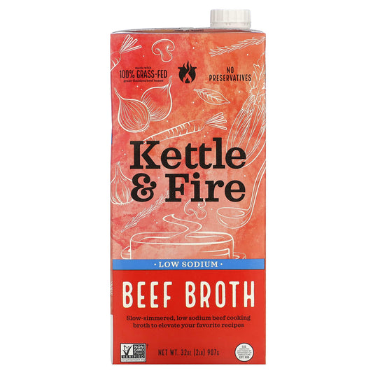 Kettle & Fire-Beef Broth-Low Sodium-32 oz (907 g)