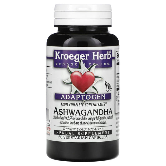 Kroeger Herb Co-Ashwagandha-60 Vegetarian Capsules