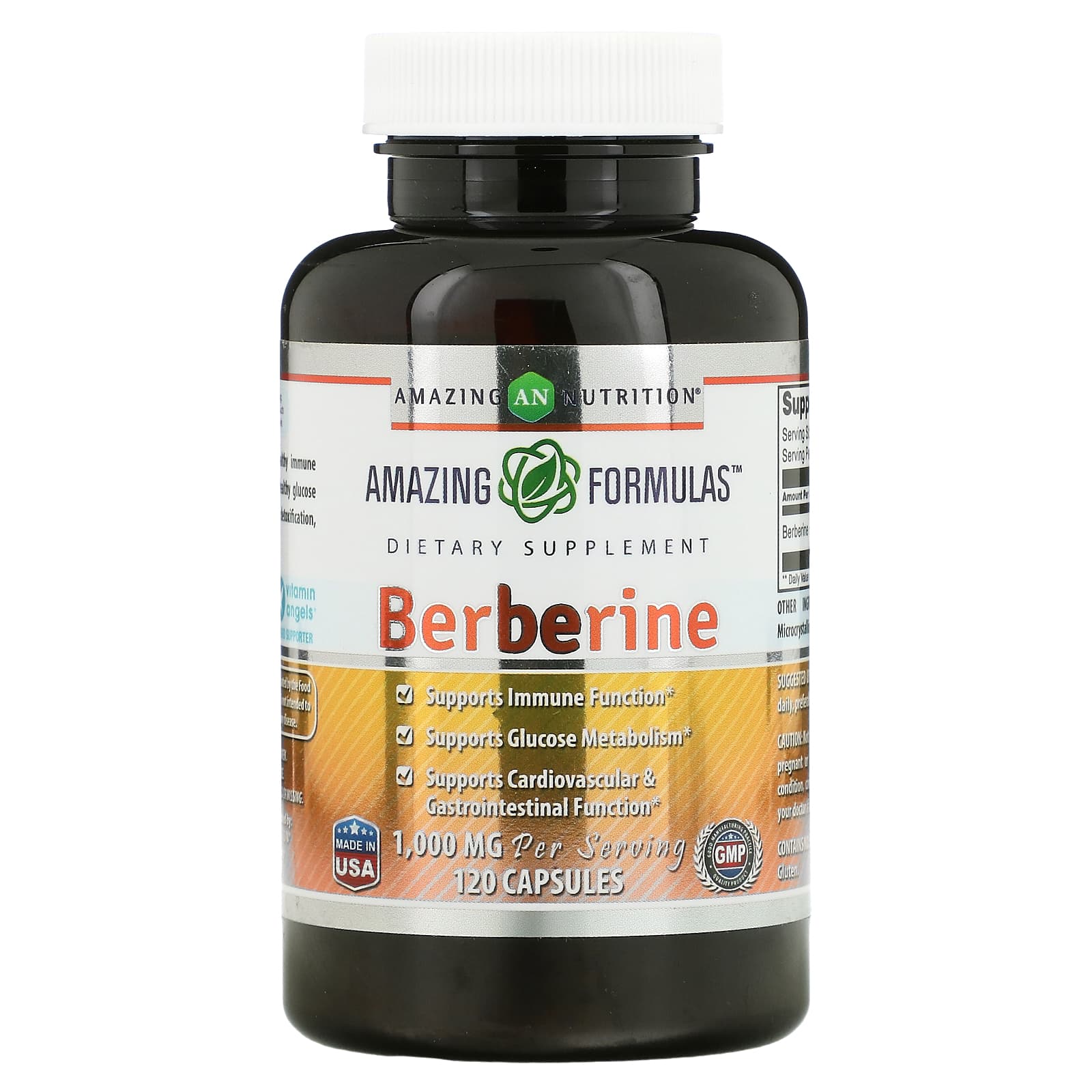 Amazing Nutrition-Berberine-1,000 mg-120 Capsules (500 mg per Capsule)