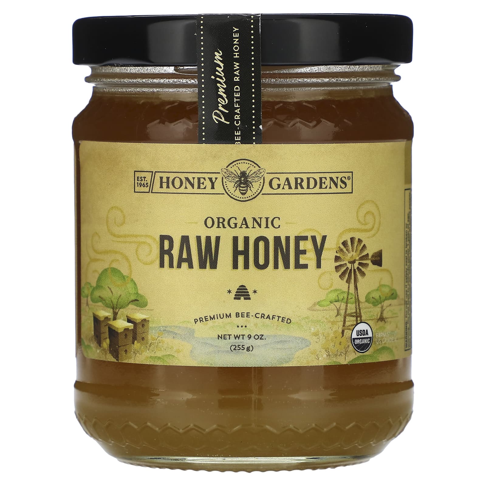 Honey Gardens-Organic Raw Honey-9 oz (255 g)