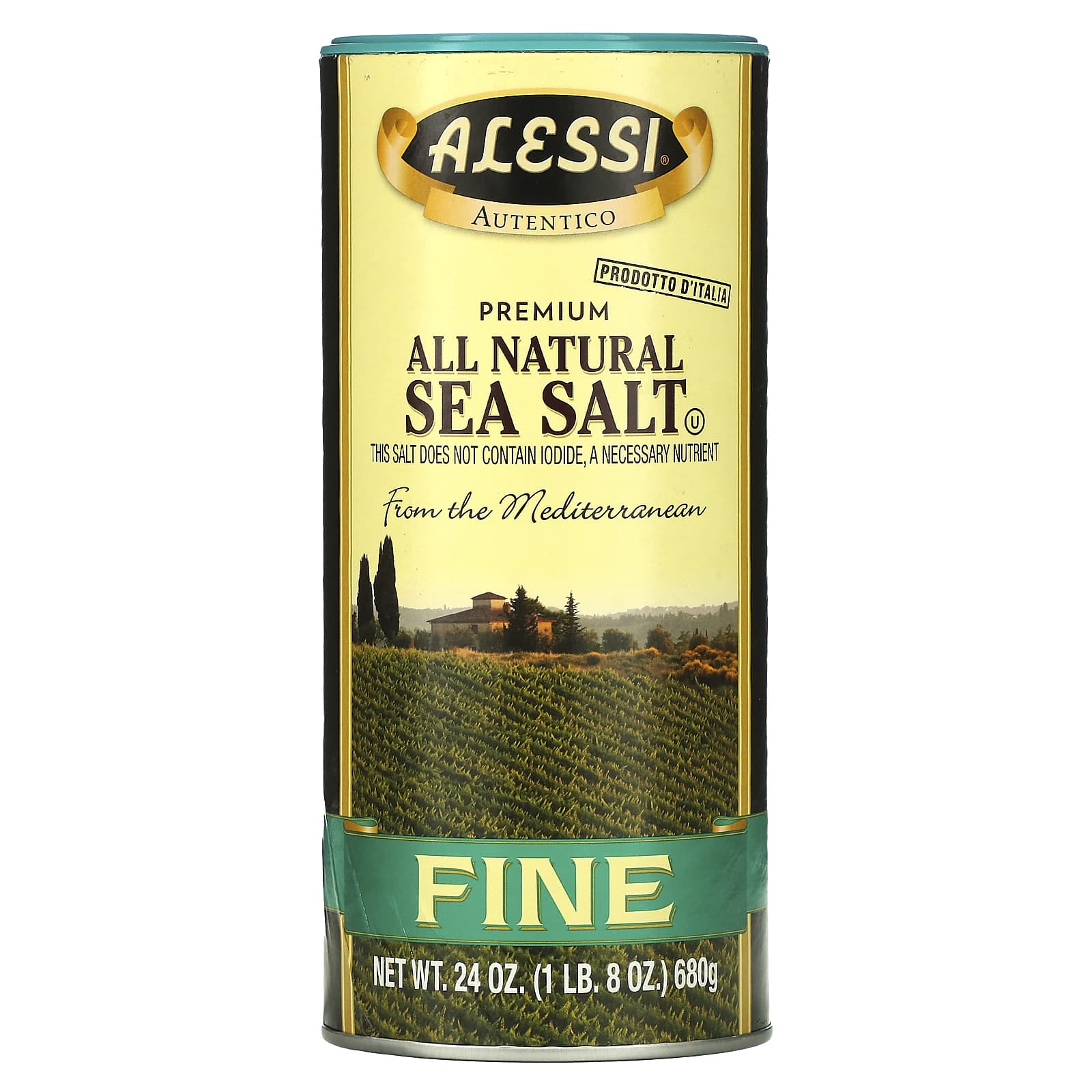 Alessi-Premium All Natural Sea Salt-Fine-24 oz (680 g)