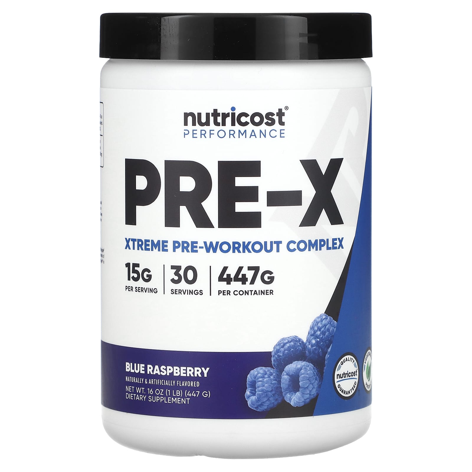 Nutricost-Performance-PRE-X-Xtreme Pre-Workout Complex-Blue Raspberry-1 lb (447 g)