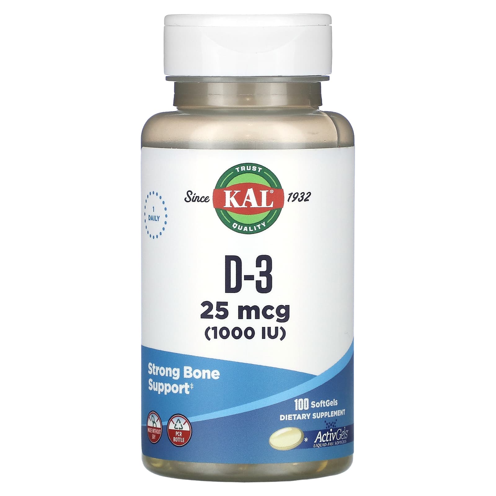 KAL-D-3-25 mcg (1,000 IU)-100 SoftGels