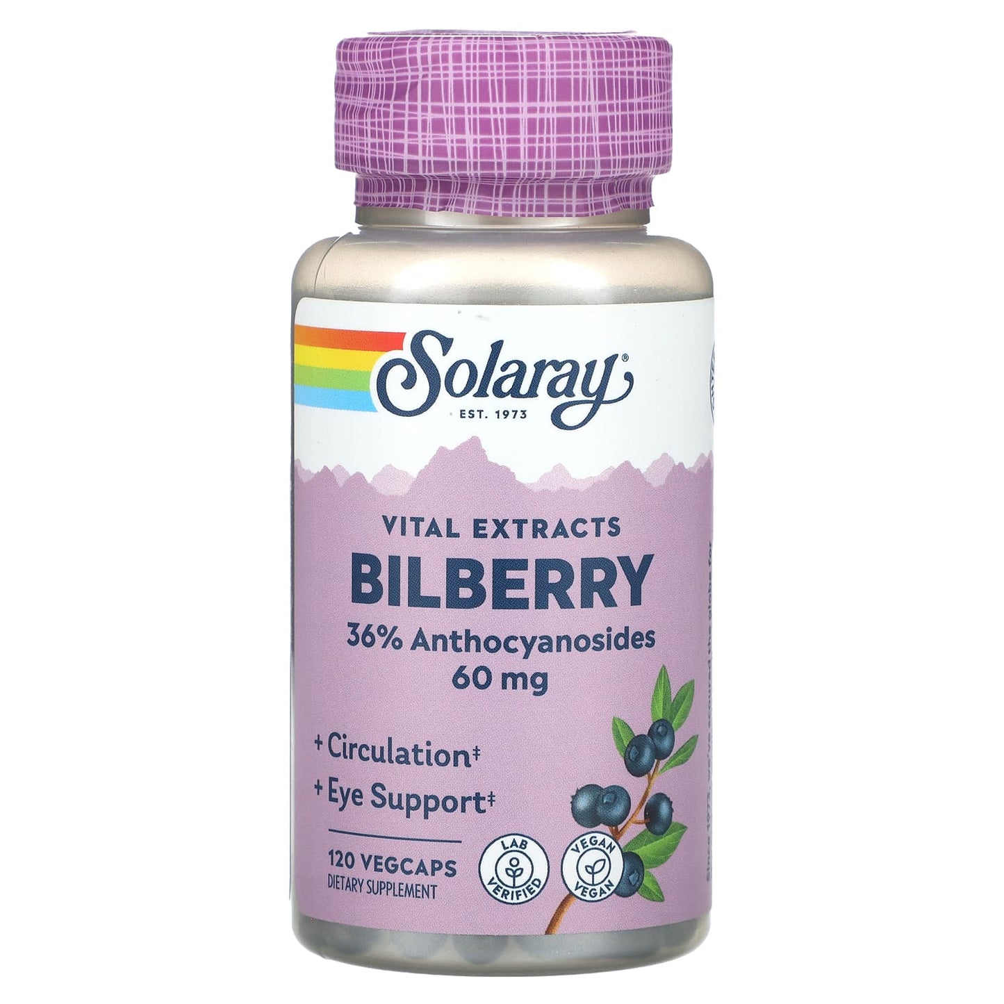 Solaray-Vital Extracts-Bilberry-60 mg-120 VegCaps