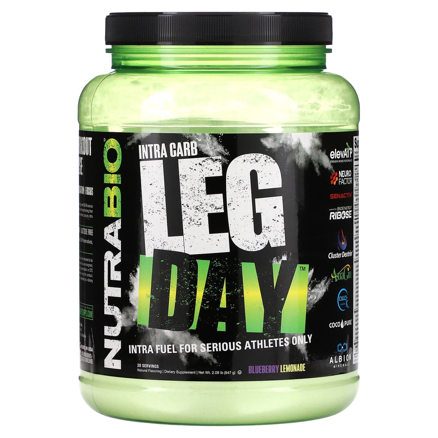 NutraBio-Intra Carb Leg Day-Blueberry Lemonade-2.09 lb (947 g)