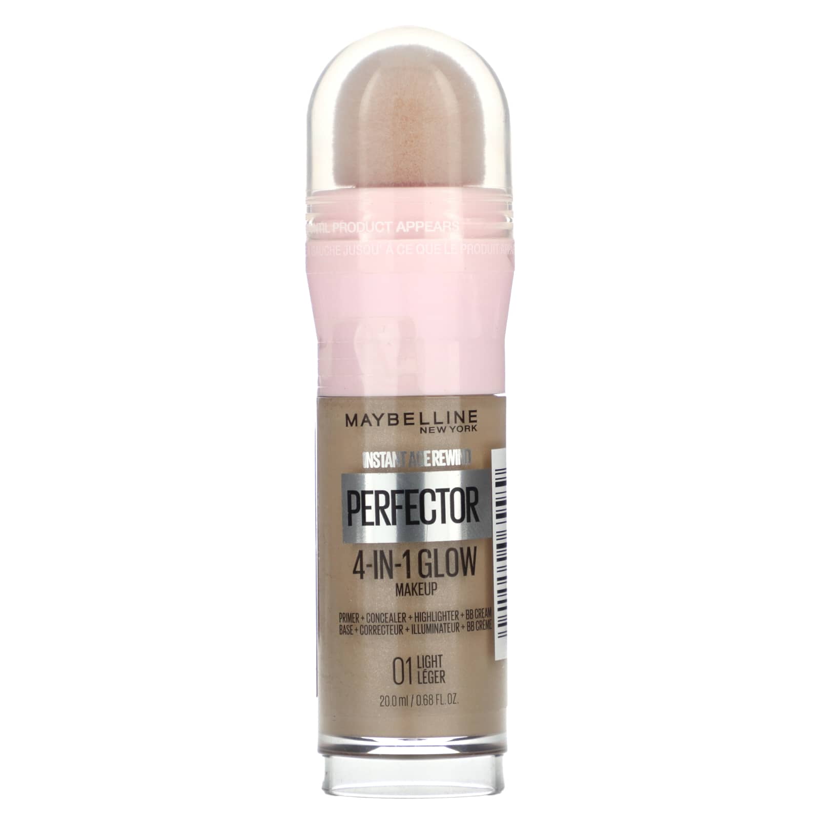 Maybelline-Instant Age Rewind-Perfector 4-in-1 Glow Makeup-01 Light-0.68 fl oz (20 ml)