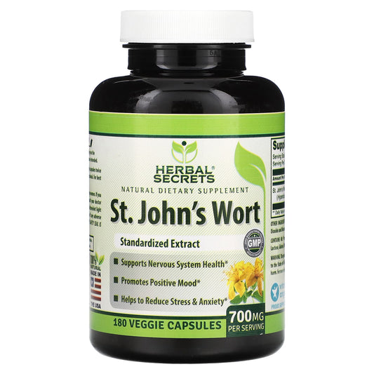 Herbal Secrets-St. John's Wort-700 mg-180 Veggie Capsules (350 mg per Capsule)