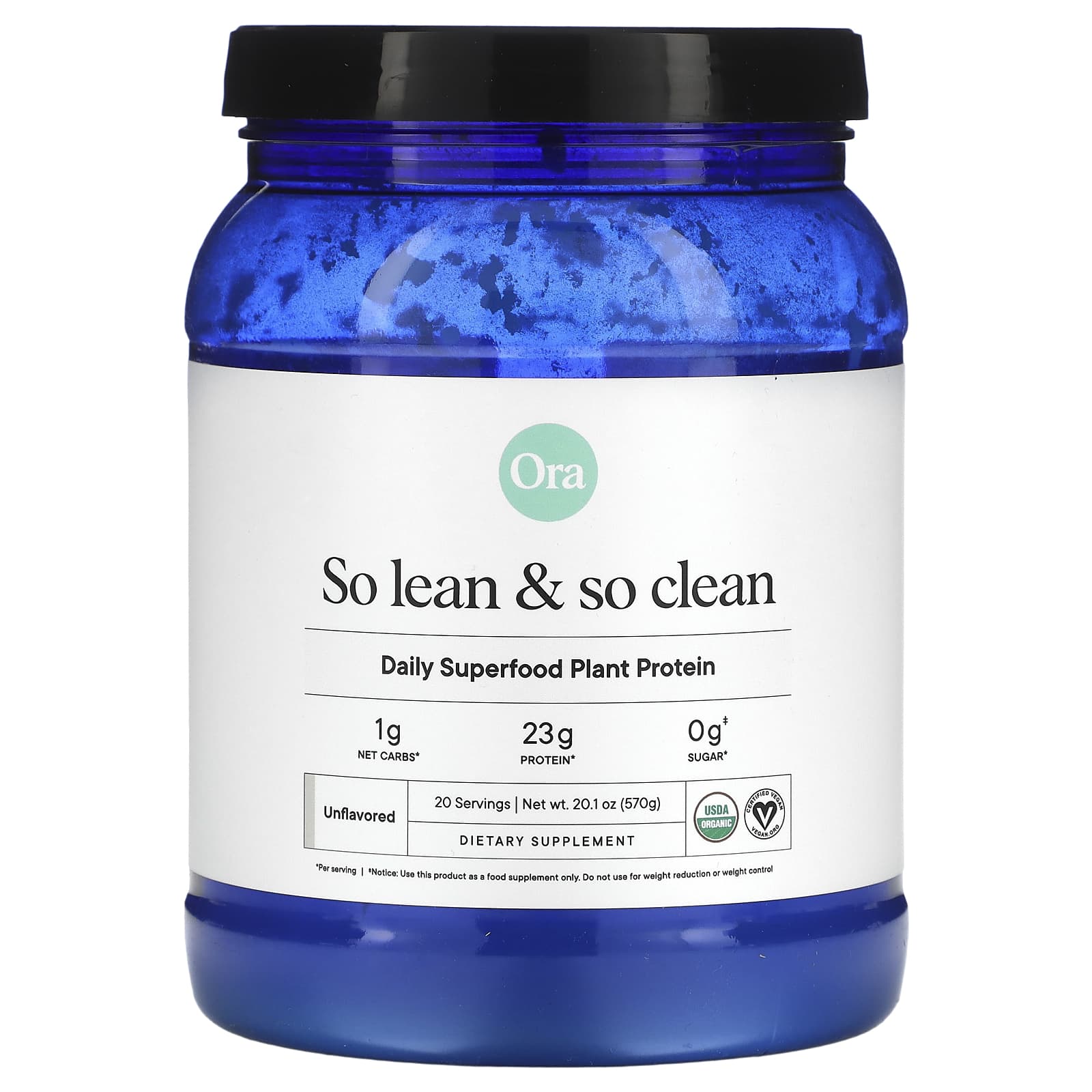 Ora-So Lean & So Clean-Daily Superfood Plant Protein-Unflavored-20.1 oz (570 g)