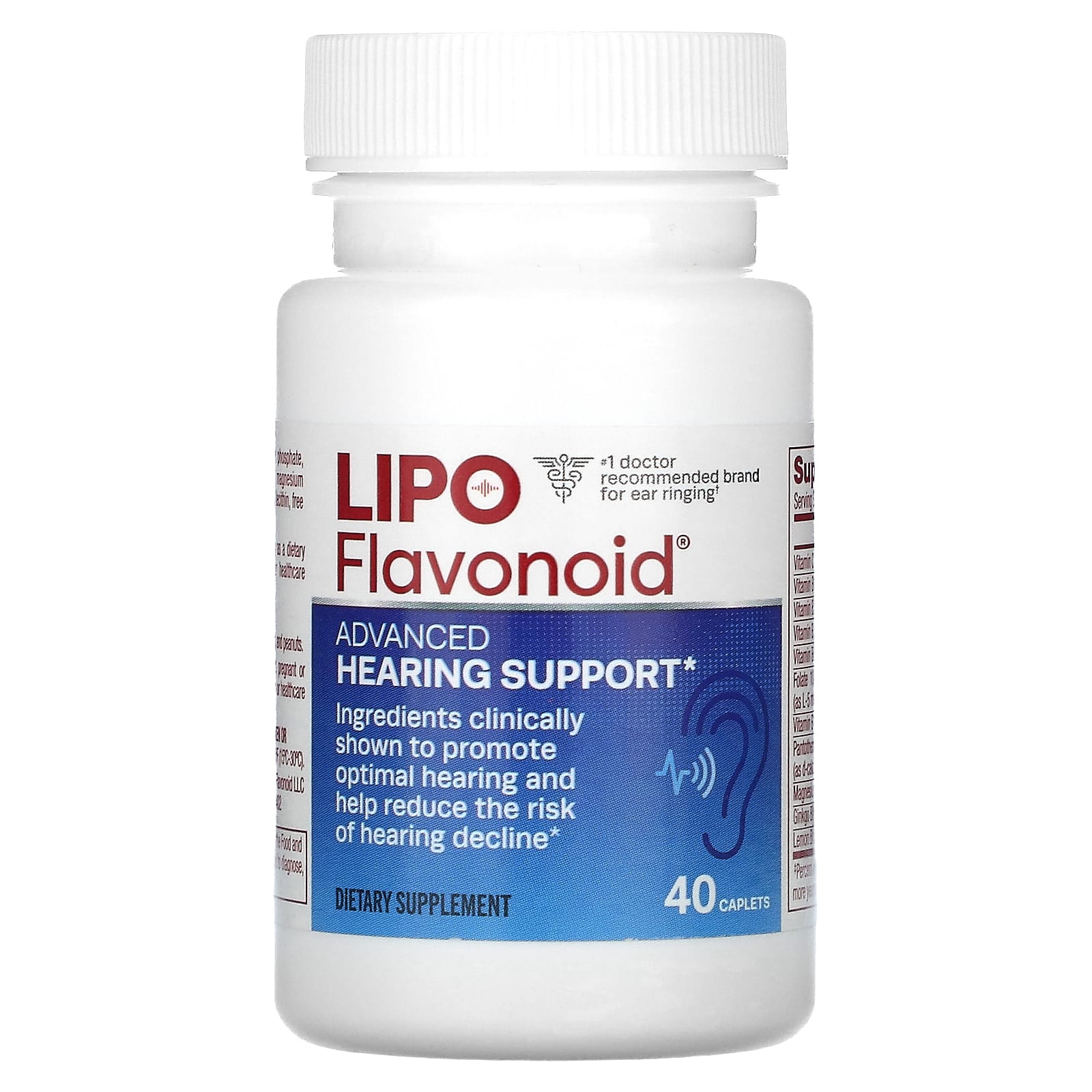 Lipo-Flavonoid-Advanced Hearing Support-40 Caplets