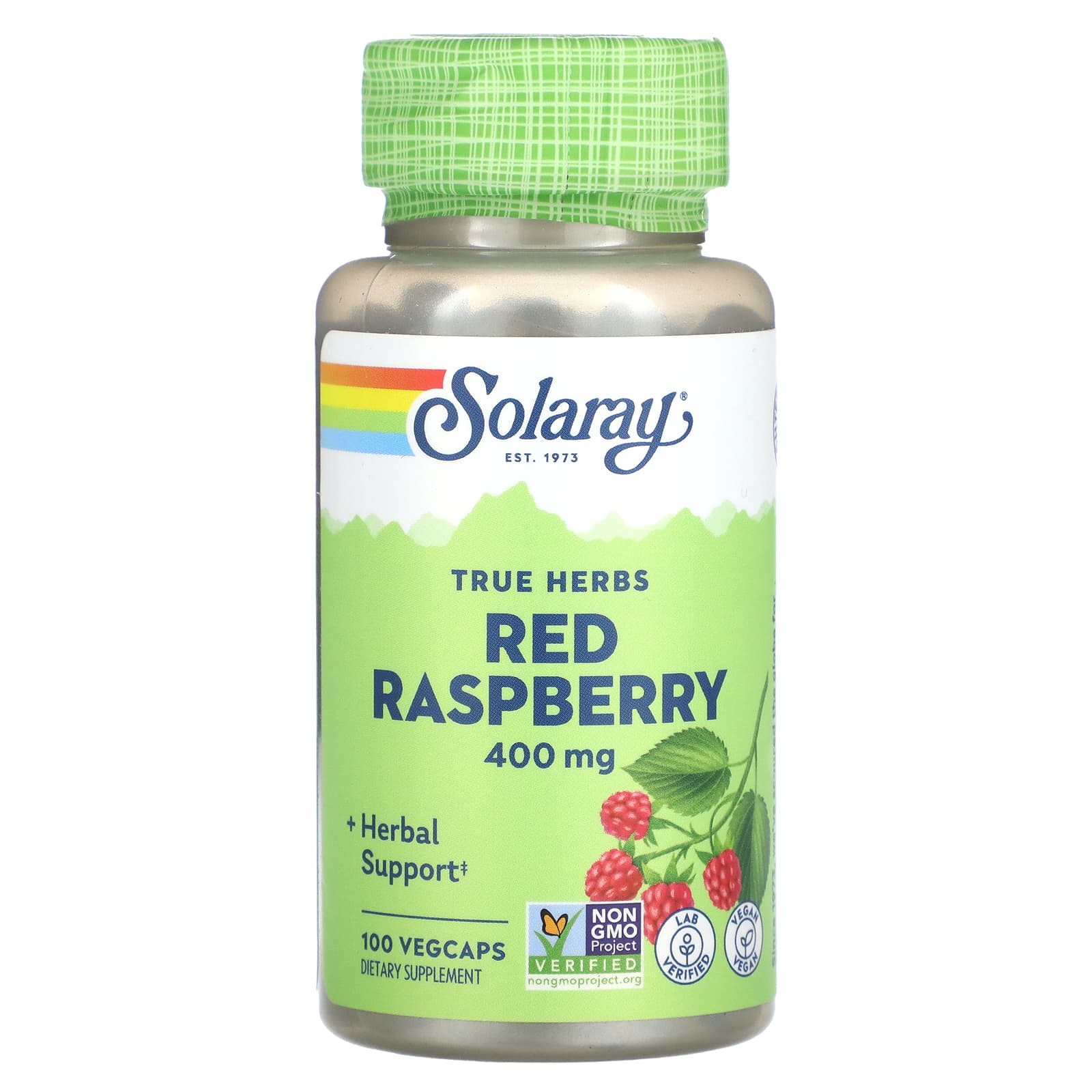 Solaray-True Herbs-Red Raspberry-400 mg -100 VegCaps