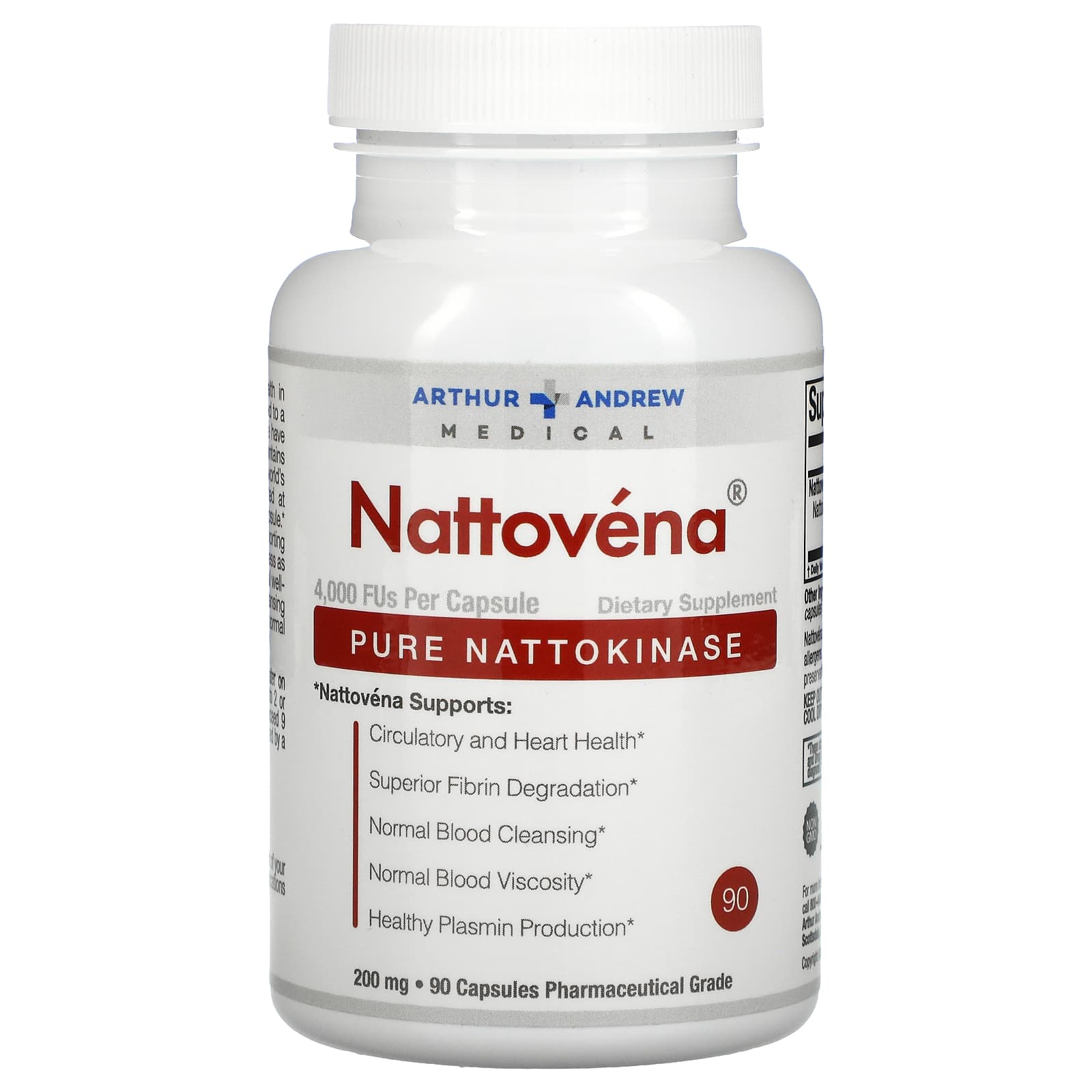 Arthur Andrew Medical-Nattovena-Pure Nattokinase-200 mg-90 Capsules