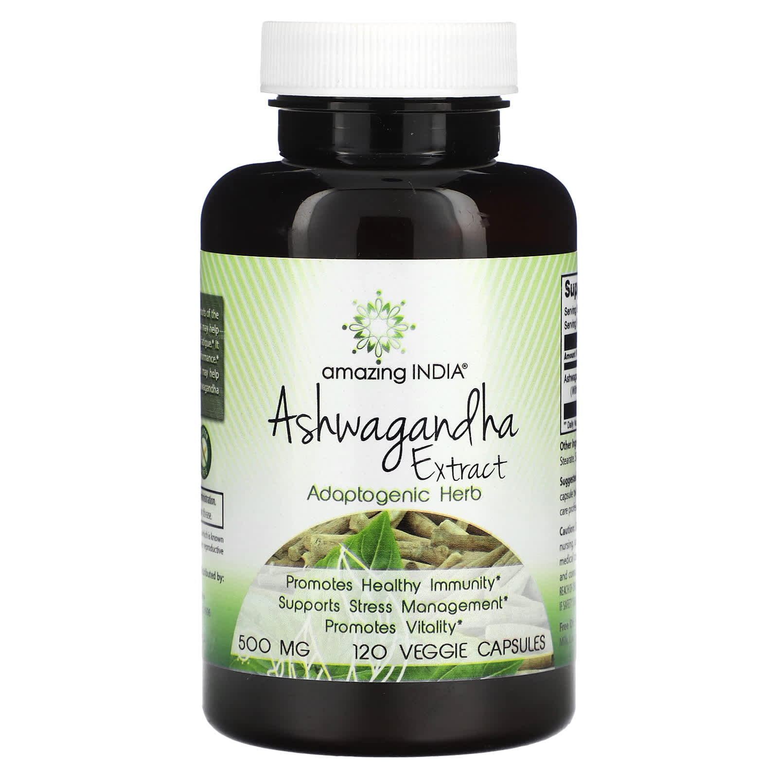 Amazing India-Ashwagandha Extract-500 mg-120 Veggie Capsules