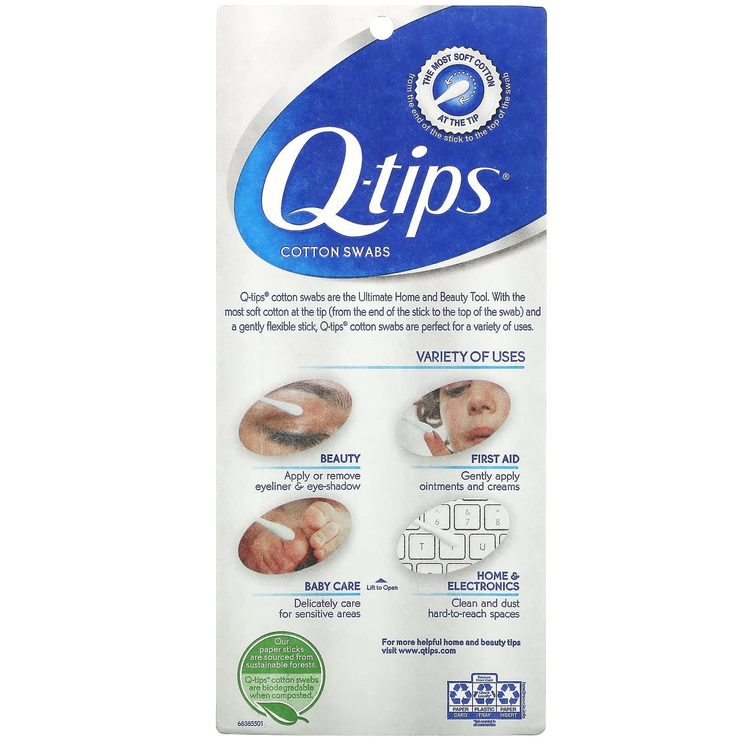 Q-tips, Cotton Swabs, 750 Swabs