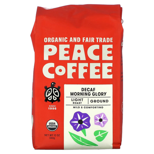 Peace Coffee-Organic Morning Glory-Ground-Light Roast-Decaf-12 oz (340 g)