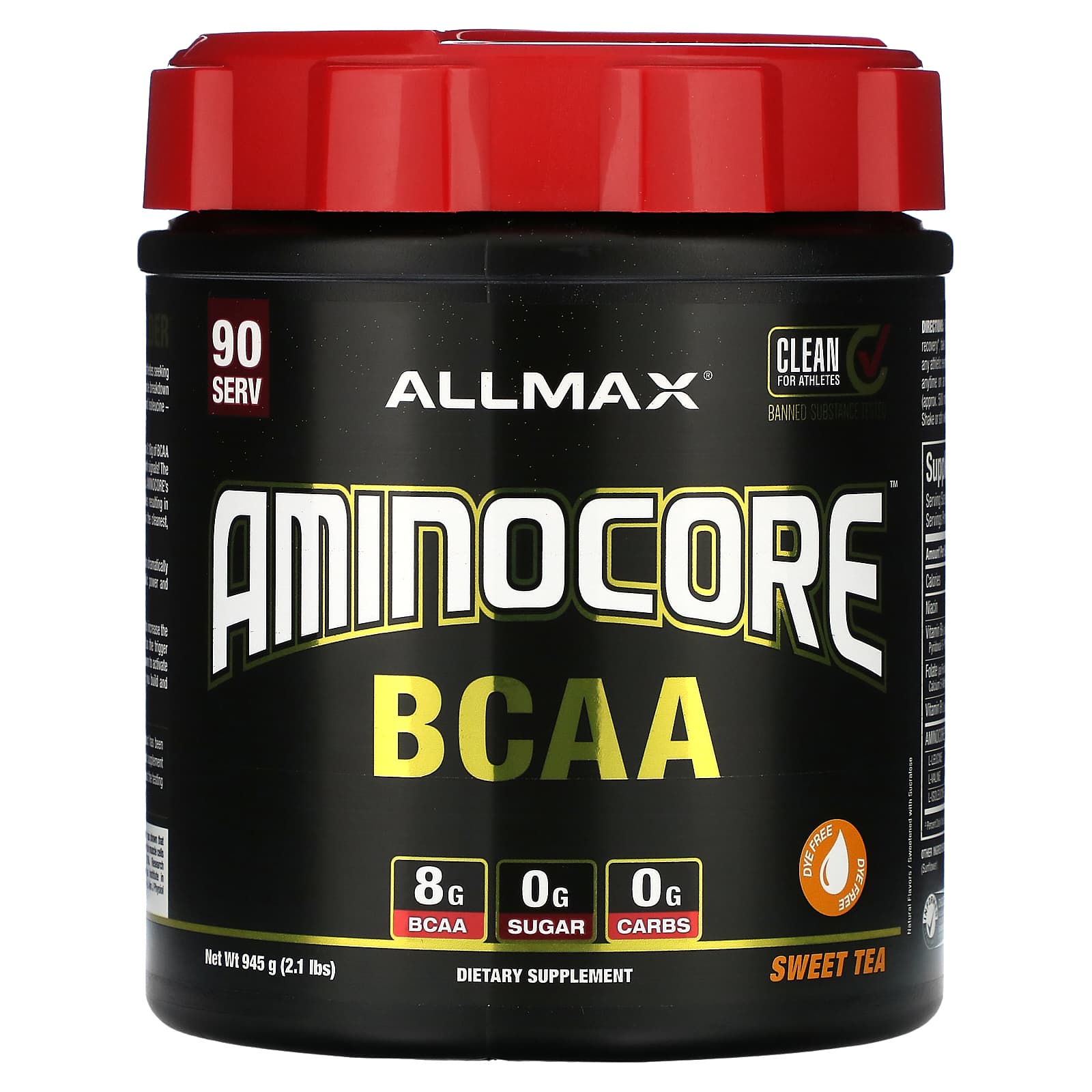 ALLMAX-AMINOCORE BCAA-Sweet Tea-2.1 lbs (945 g)