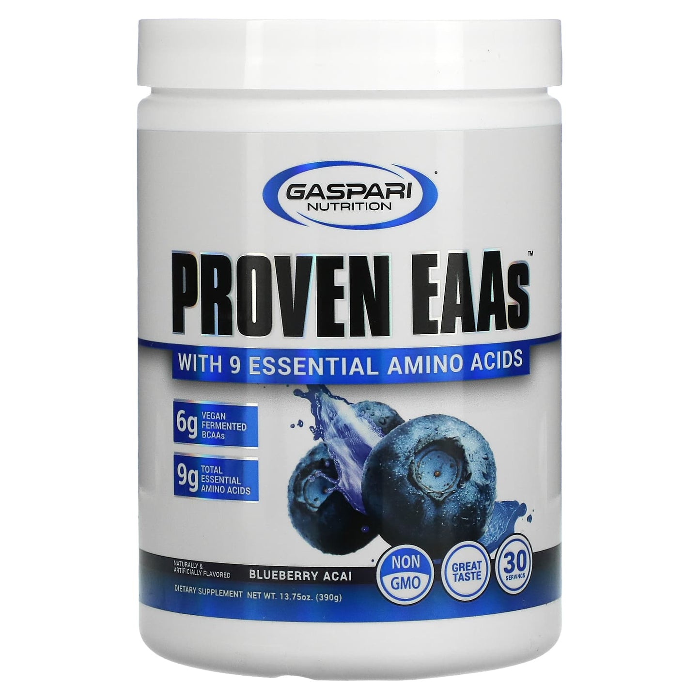 Gaspari Nutrition-Proven EAAs with 9 Essential Amino Acids-Blueberry Acai-13.75 oz (390 g)