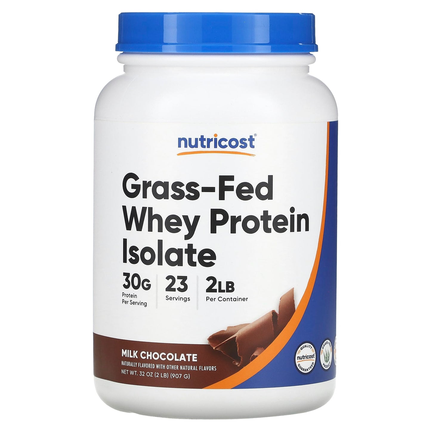 Nutricost-Grass-Fed Whey Protein Isolate-Milk Chocolate-2 lb (907 g)