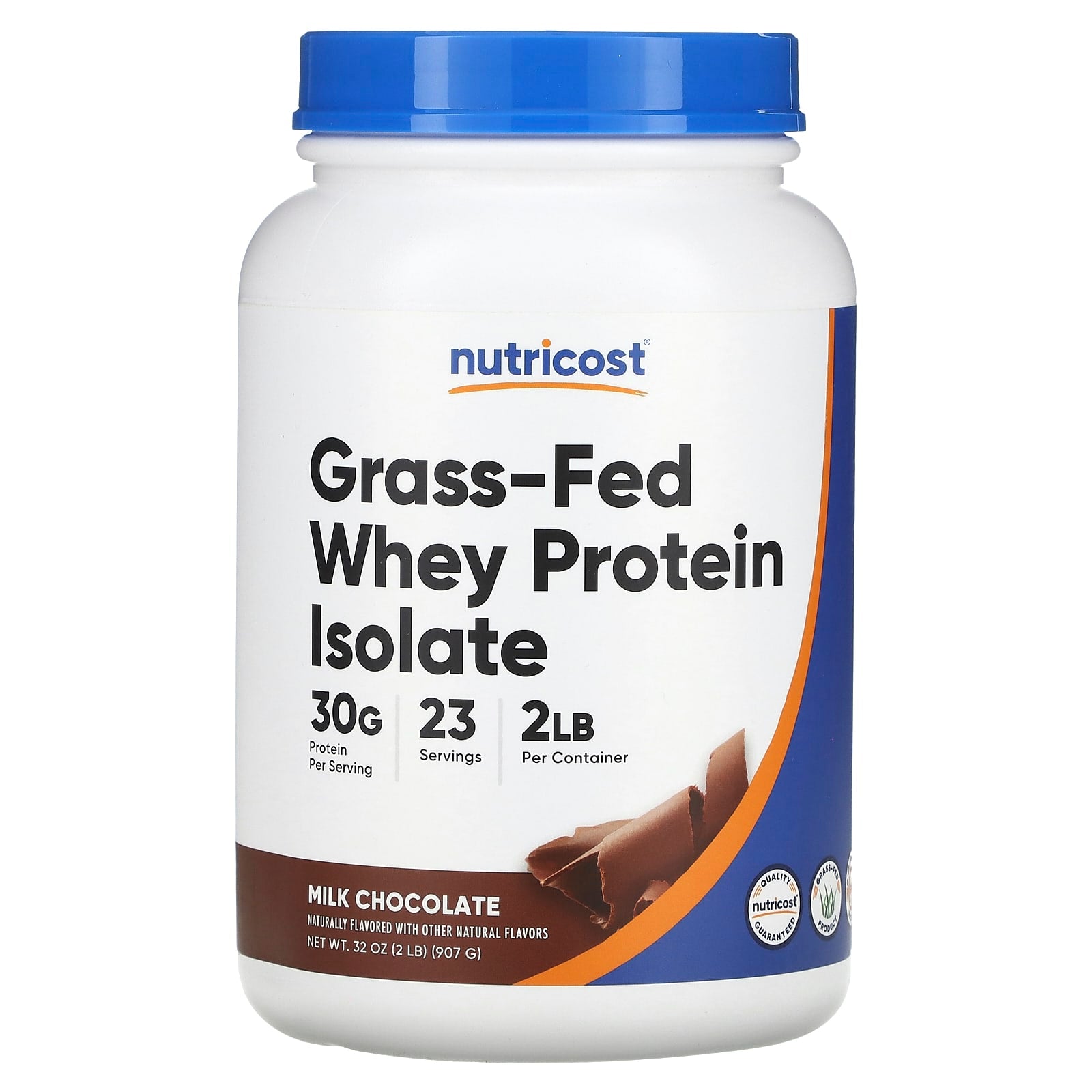 Nutricost-Grass-Fed Whey Protein Isolate-Milk Chocolate-2 lb (907 g)