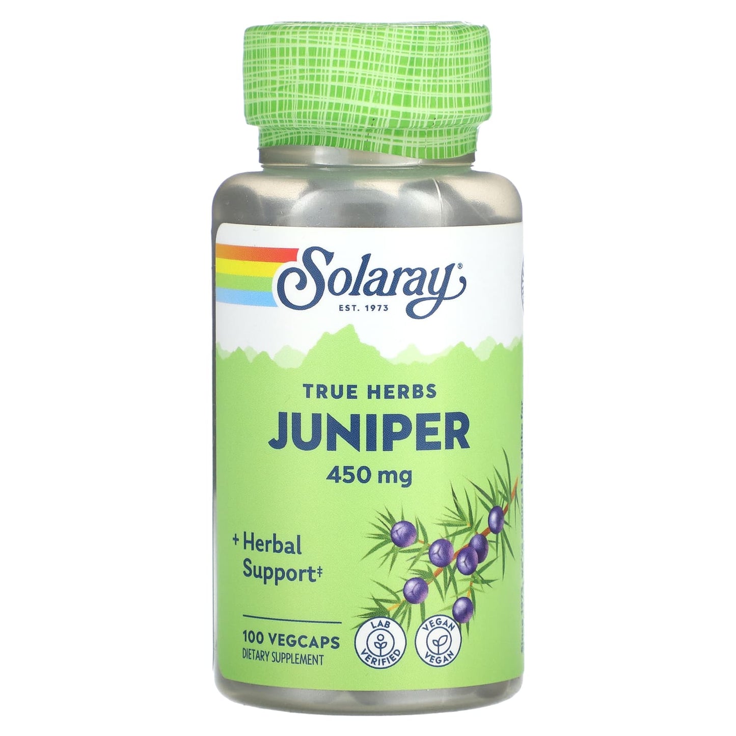 Solaray-True Herbs-Juniper-450 mg -100 VegCaps