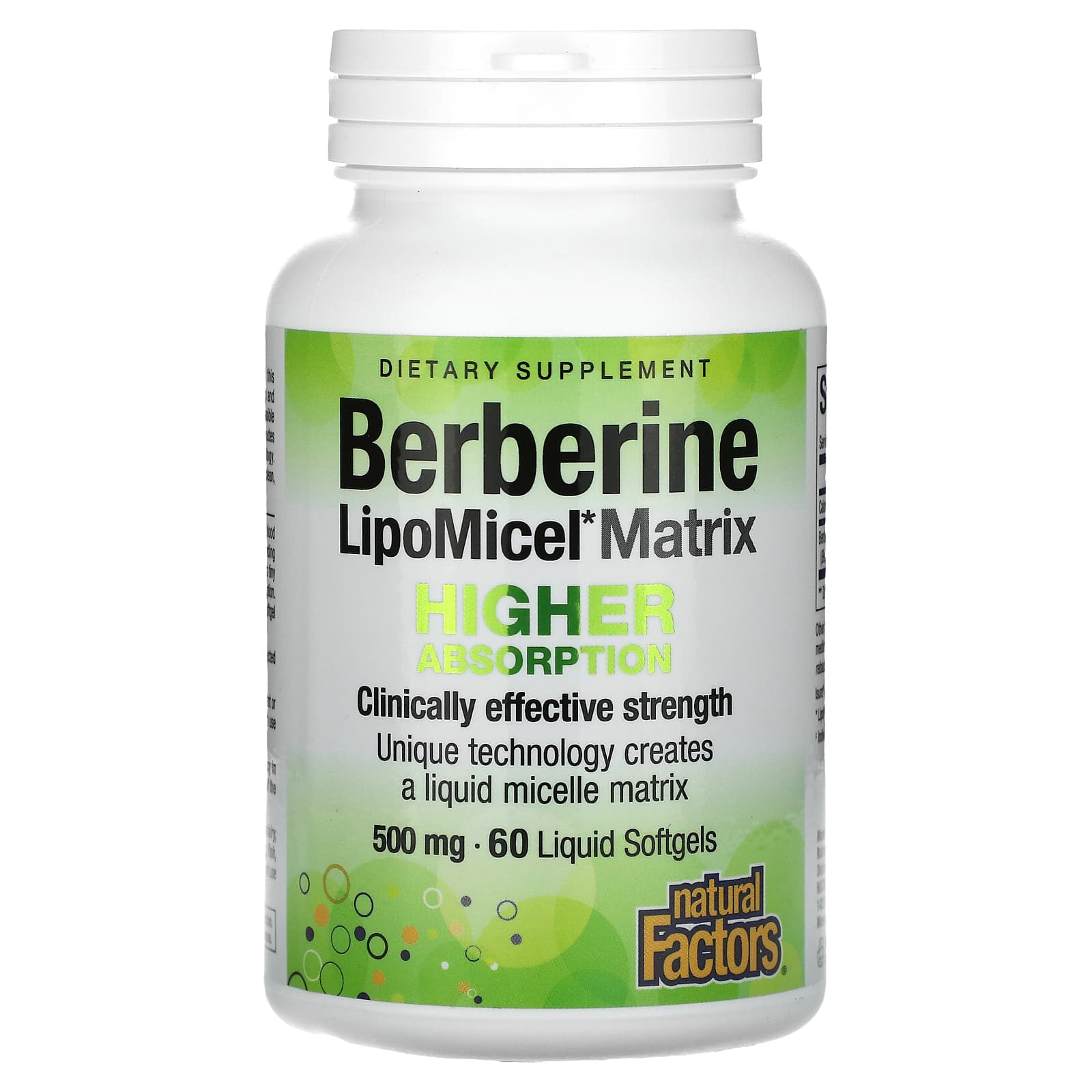 Natural Factors-Berberine LipoMicel Matrix-500 mg-60 Liquid Softgels