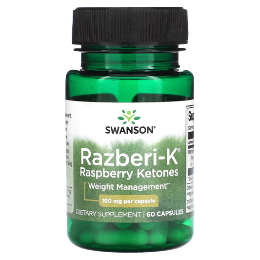 Swanson-Razberi-K-Raspberry Ketones-100 mg-60 Capsules