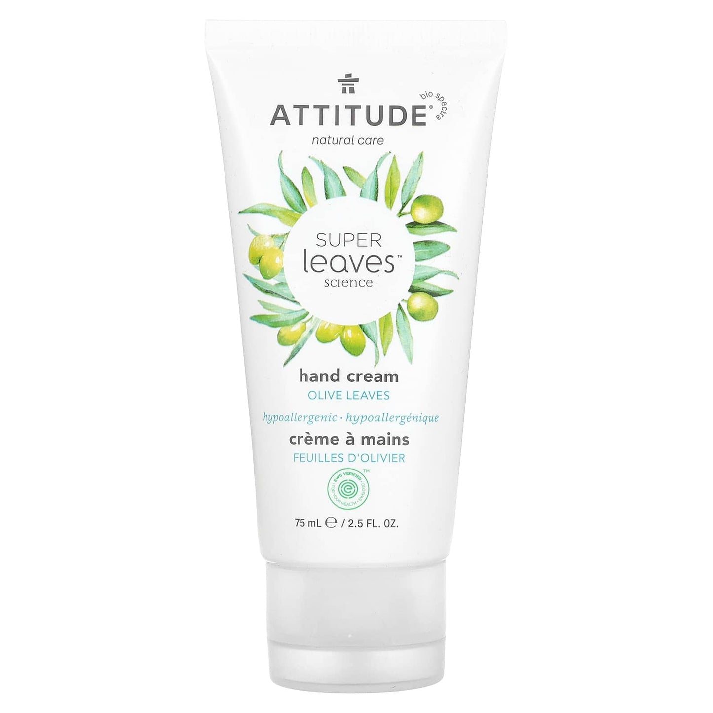 ATTITUDE-Super Leaves Science-Hand Cream-Olive Leaves -2.5 fl oz (75 ml)