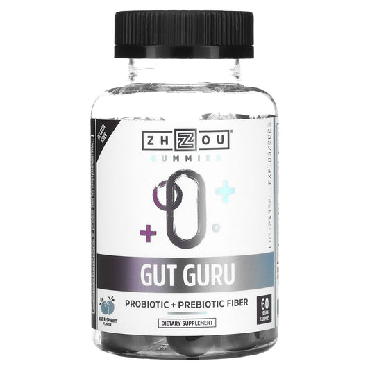 Zhou Nutrition-Gut Guru-Blue Raspberry-60 Vegan Gummies