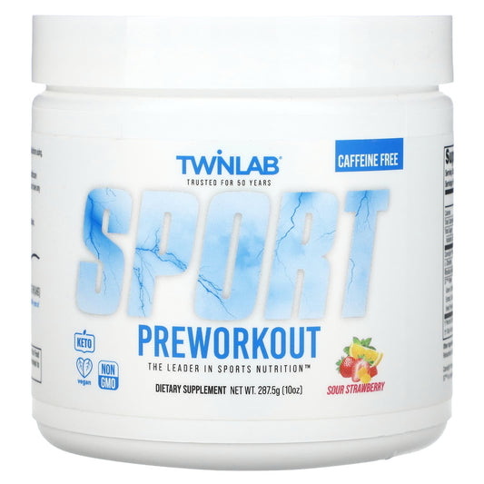 Twinlab-Sport Preworkout-Caffeine Free-Sour Strawberry-10 oz (287.5 g)