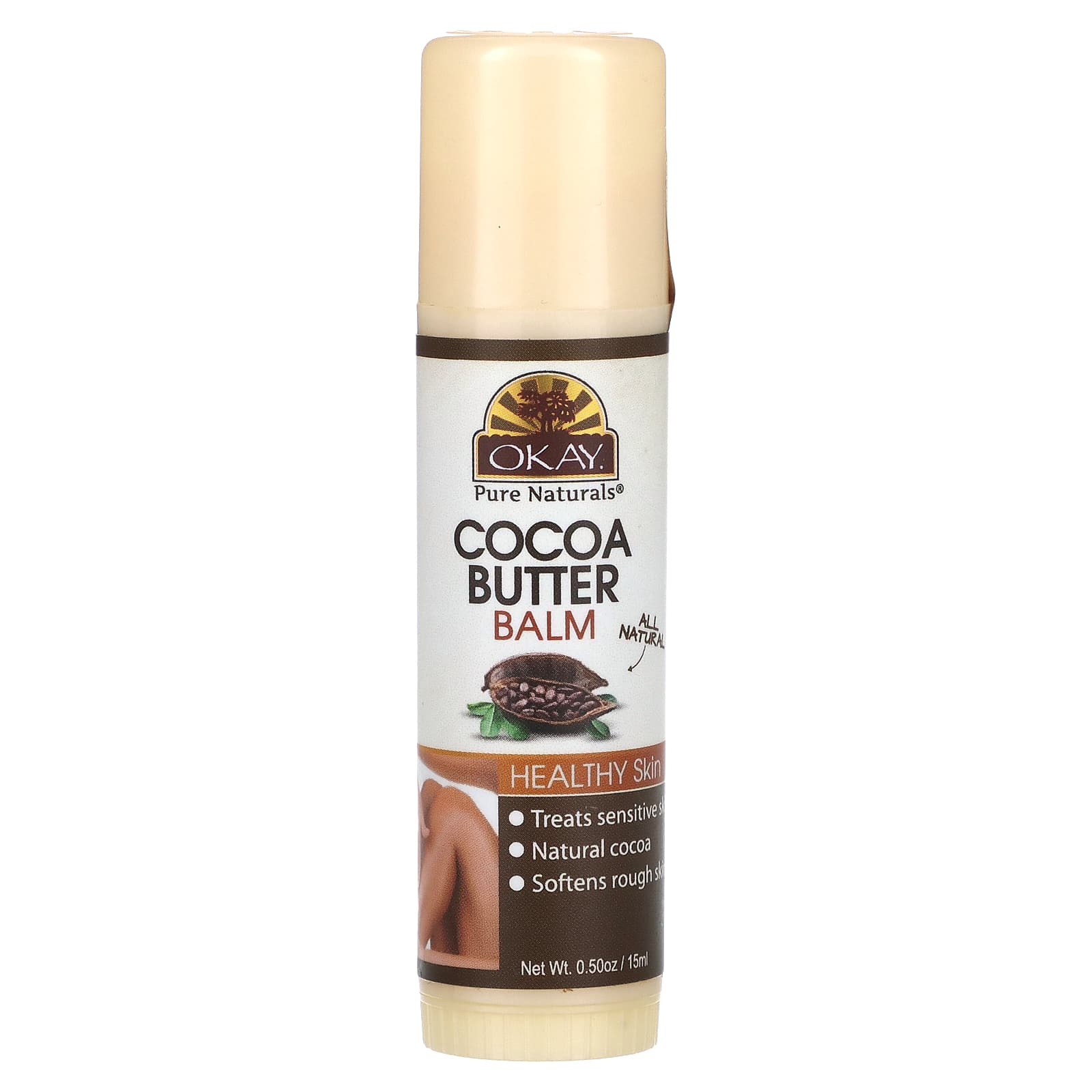 Okay Pure Naturals-Cocoa Butter Balm-Health Skin-0.50 oz (15 ml)