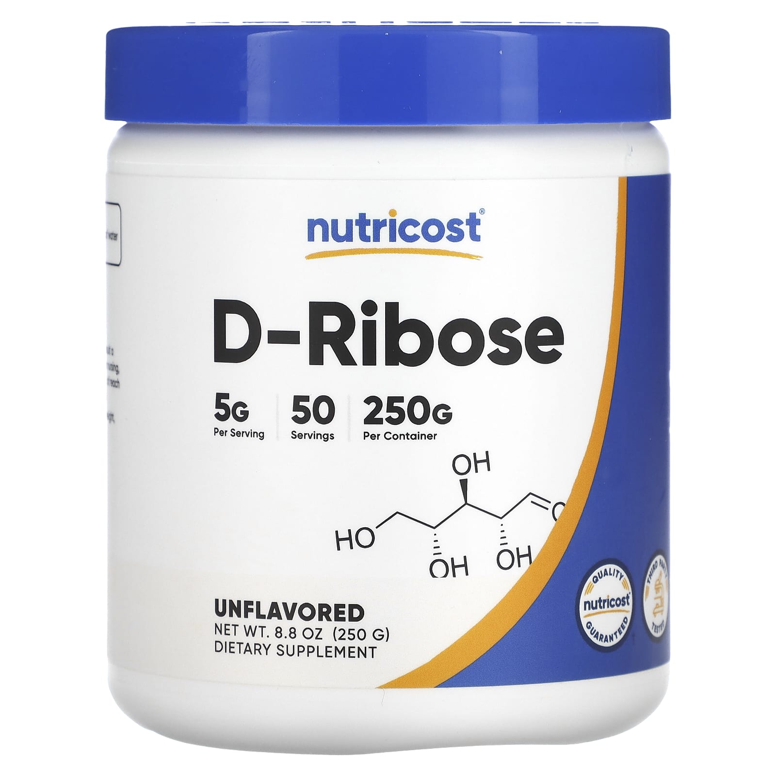 Nutricost-D-Ribose-Unflavored-8.8 oz (250 g)