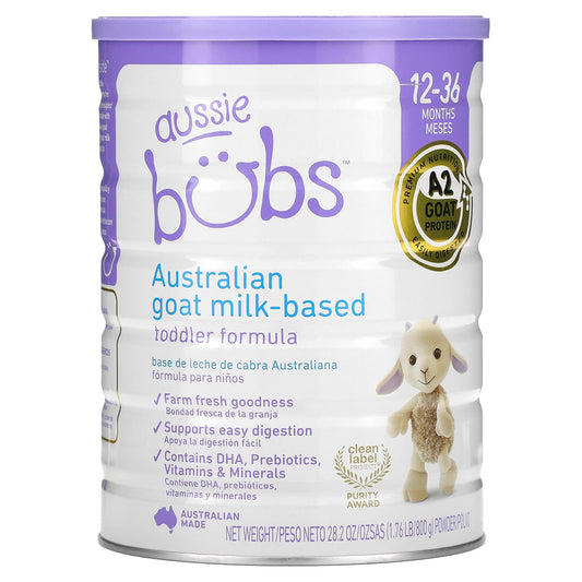 Aussie Bubs-Australian Goat Milk-Based Toddler Formula-12-36 Months-1.76 lb (800 g)