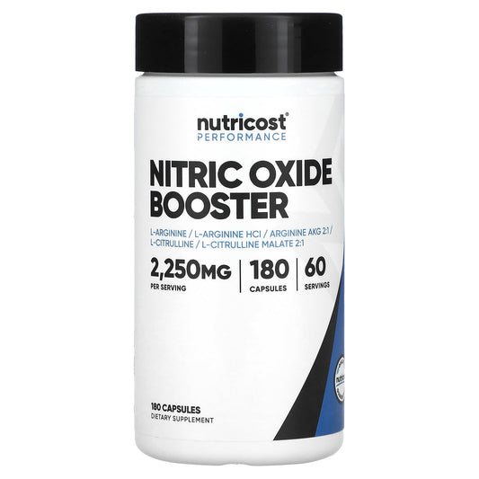 Nutricost-Performance-Nitric Oxide Booster-2,250 mg-180 Capsules (750 mg per Capsule)