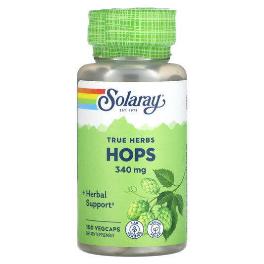 Solaray-True Herbs-HOPS-340 mg-100 Vegcaps