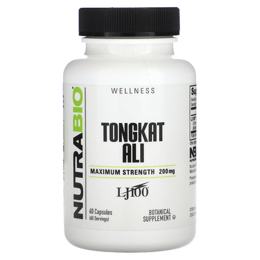 NutraBio-Tongkat Ali-Maximum Strength-200 mg-60 Capsules