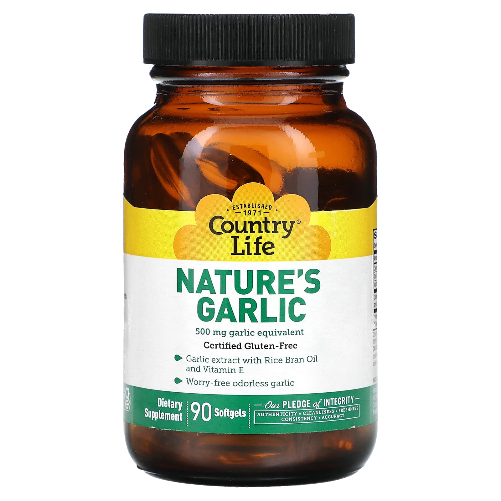 Country Life-Nature's Garlic-500 mg-90 Softgels