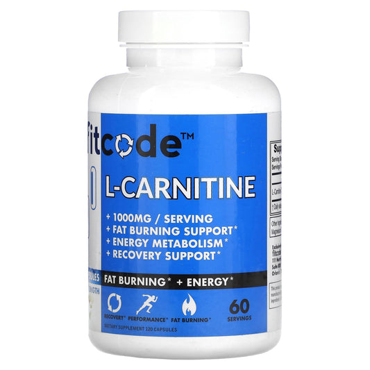 fitcode-L-Carnitine-Extra Strength-1,000 mg-120 Capsules (500 mg per Capsule)