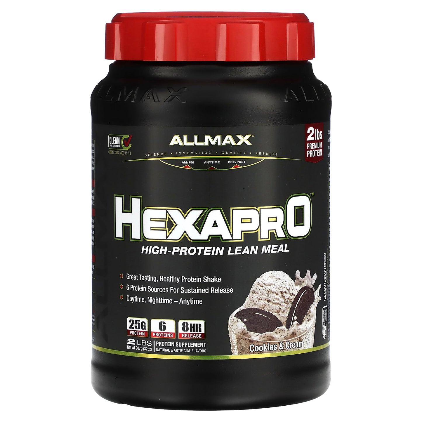 ALLMAX-Hexapro-High-Protein Lean Meal-Cookies & Cream-2 lbs (907 g)