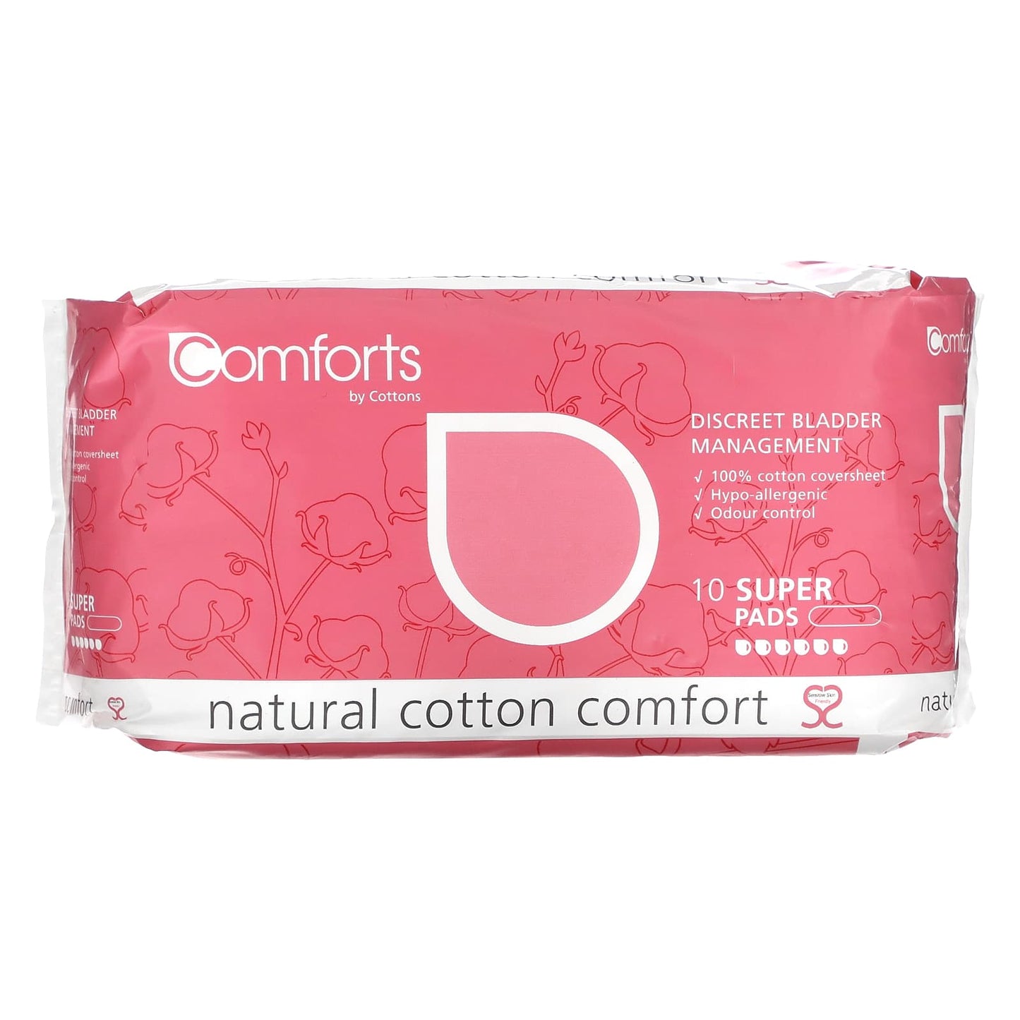 Cottons-Natural Cotton Comfort-Super-10 Pads