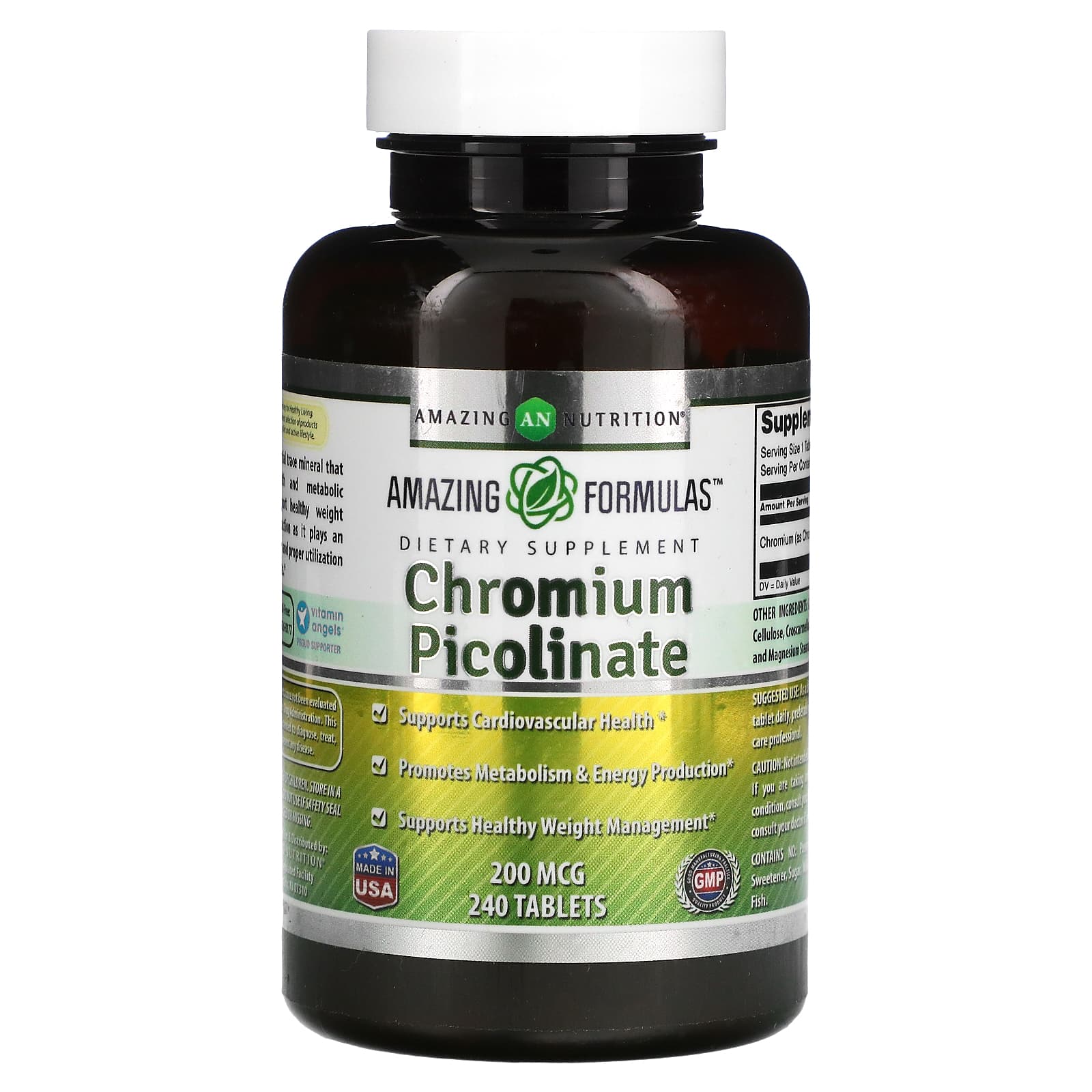 Amazing Nutrition-Chromium Picolinate-200 mcg-240 Tablets