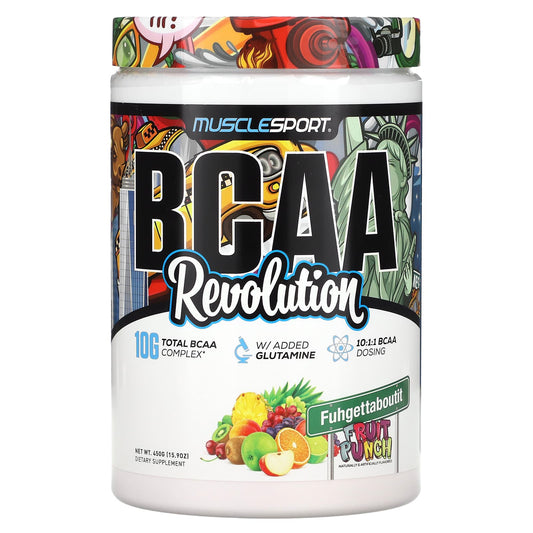 MuscleSport-BCAA-Revolution-Fruit Punch-15.9 oz (450 g)