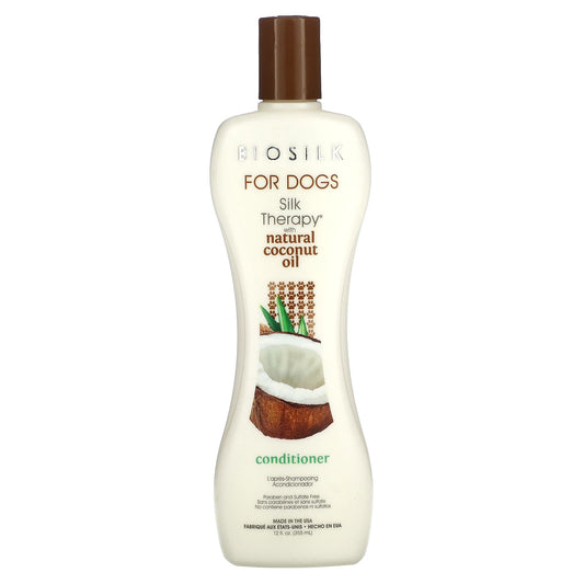 Biosilk-Silk Therapy with Natural Coconut Oil Conditioner-For Dogs-12 fl oz (355 ml)