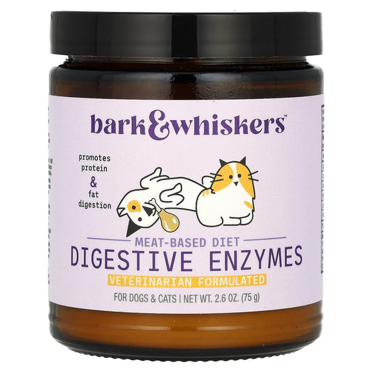 Dr. Mercola-Bark & Whiskers-Meat-Based Diet Digestive Enzymes-For Dogs & Cats-2.6 oz (75 g)