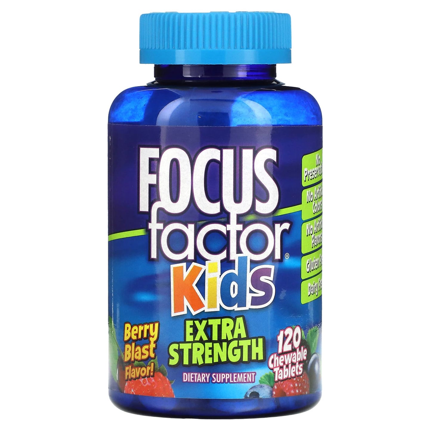 Focus Factor-Kids-Extra Strength-Berry Blast-120 Chewable Tablets