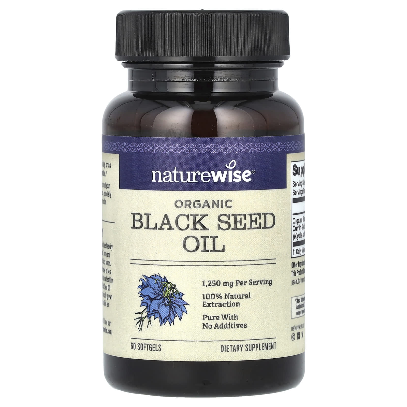 NatureWise-Organic Black Seed Oil-1,250 mg-60 Softgels (625 mg per Softgel)